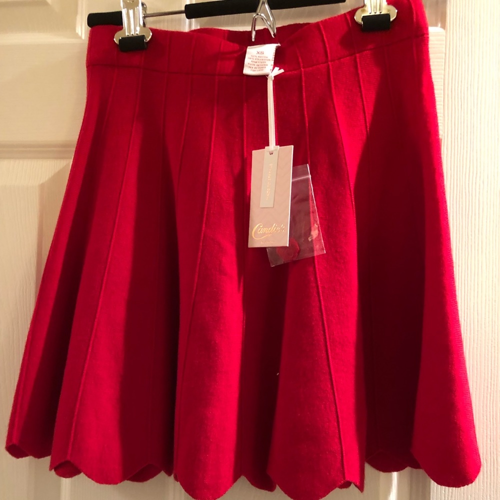 Red skirt.